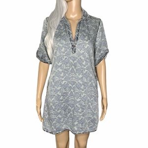 Cloth & Stone Acid Wash Chambray Denim Dress Size XS